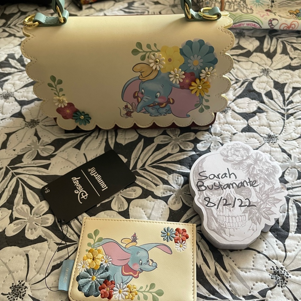 Dumbo floral loungefly purse set